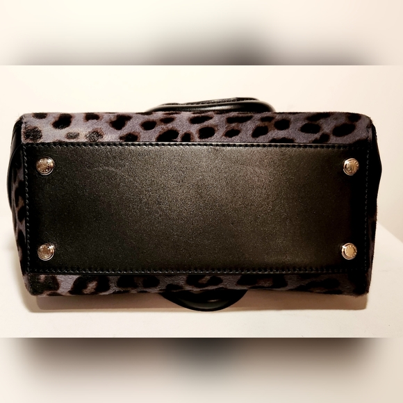 NWOT! Henri bendel purple leopard print Calf-hair Lafayette Satchel Crossbody - Picture 5 of 6